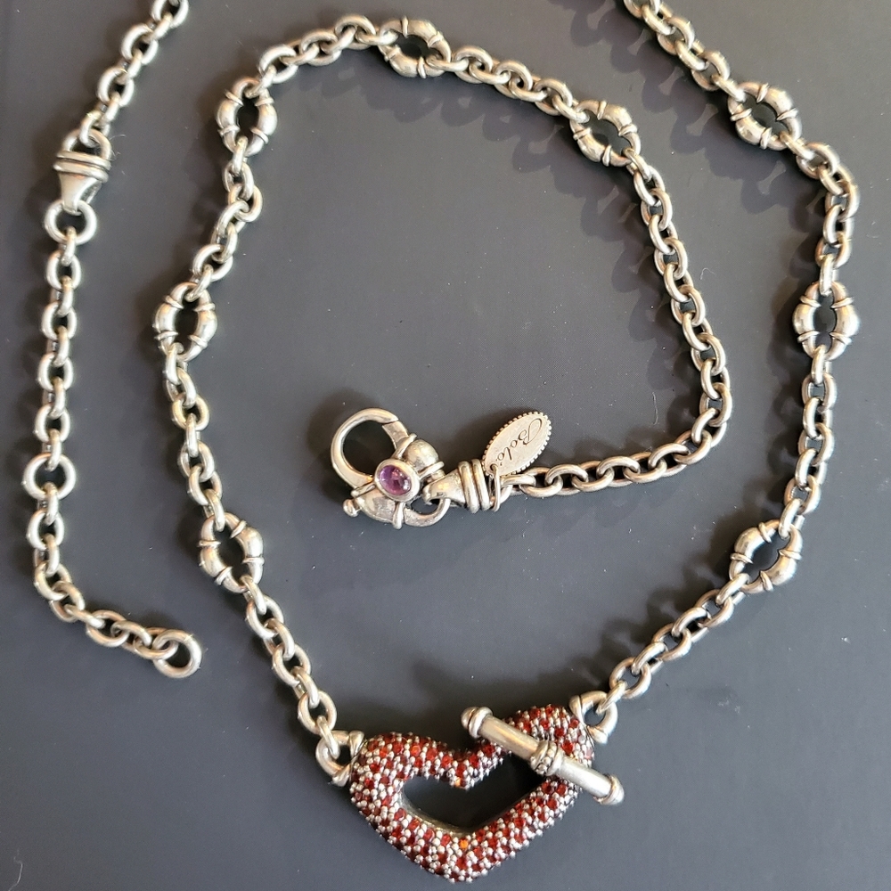 Scott Kay Garnet Heart Necklace Bolo Collection